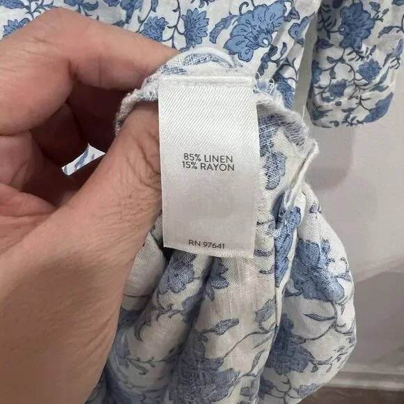J. Jill A-line linen-blend maxi dress Floral 3XL Party Vacation Clean girl - Picture 8 of 12
